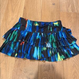Lucky In Love Pleated Multicolor Tennis Skort - S